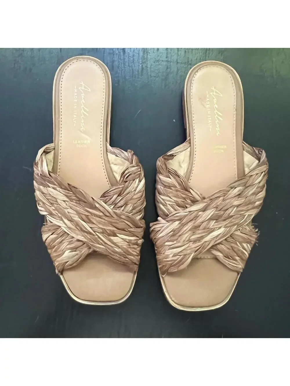 Avellini Braided Natural Fiber Tan Women's Sandals‎ - 40